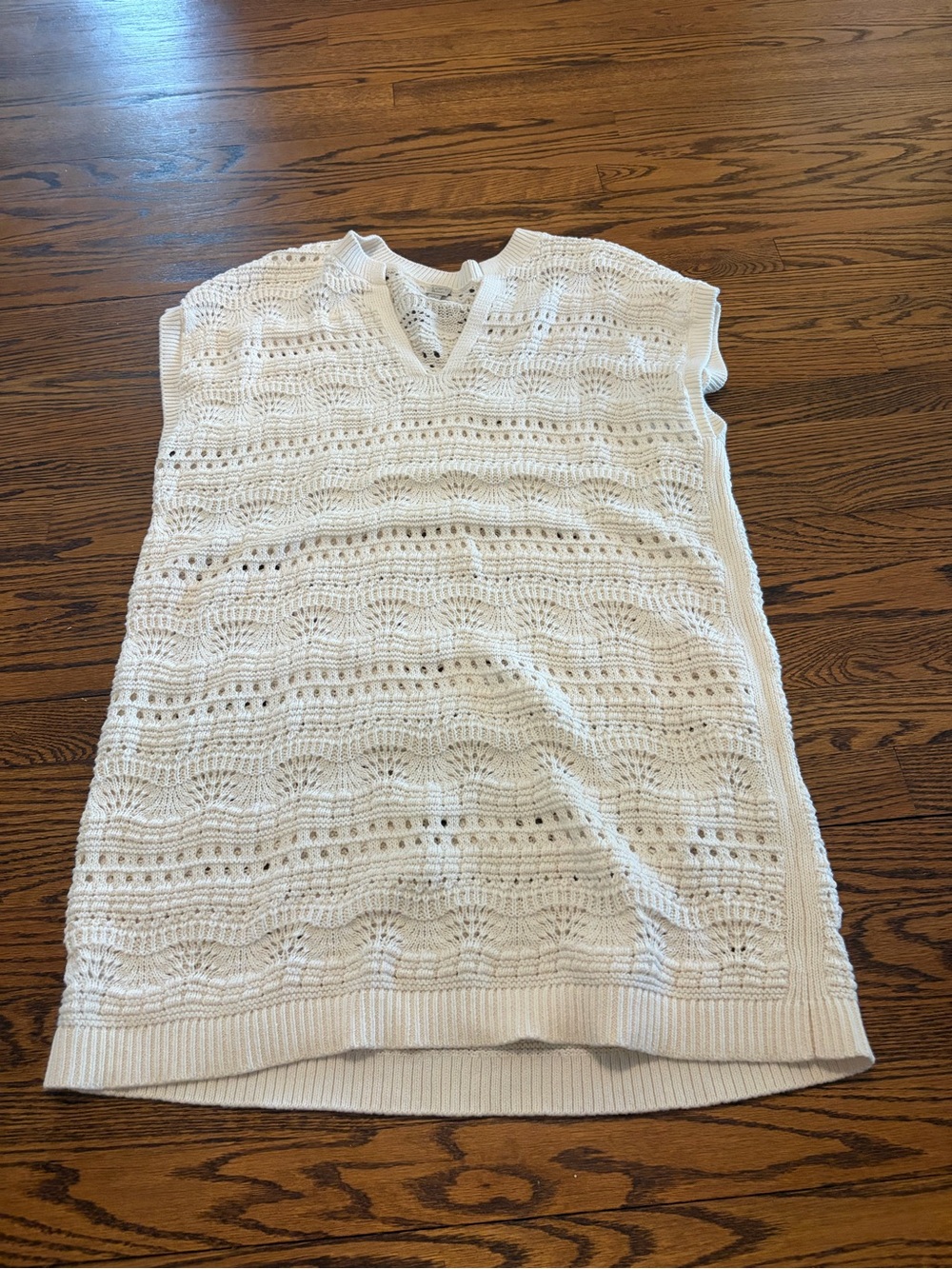 LOFT Beach Ivory Crochet Knit Dress